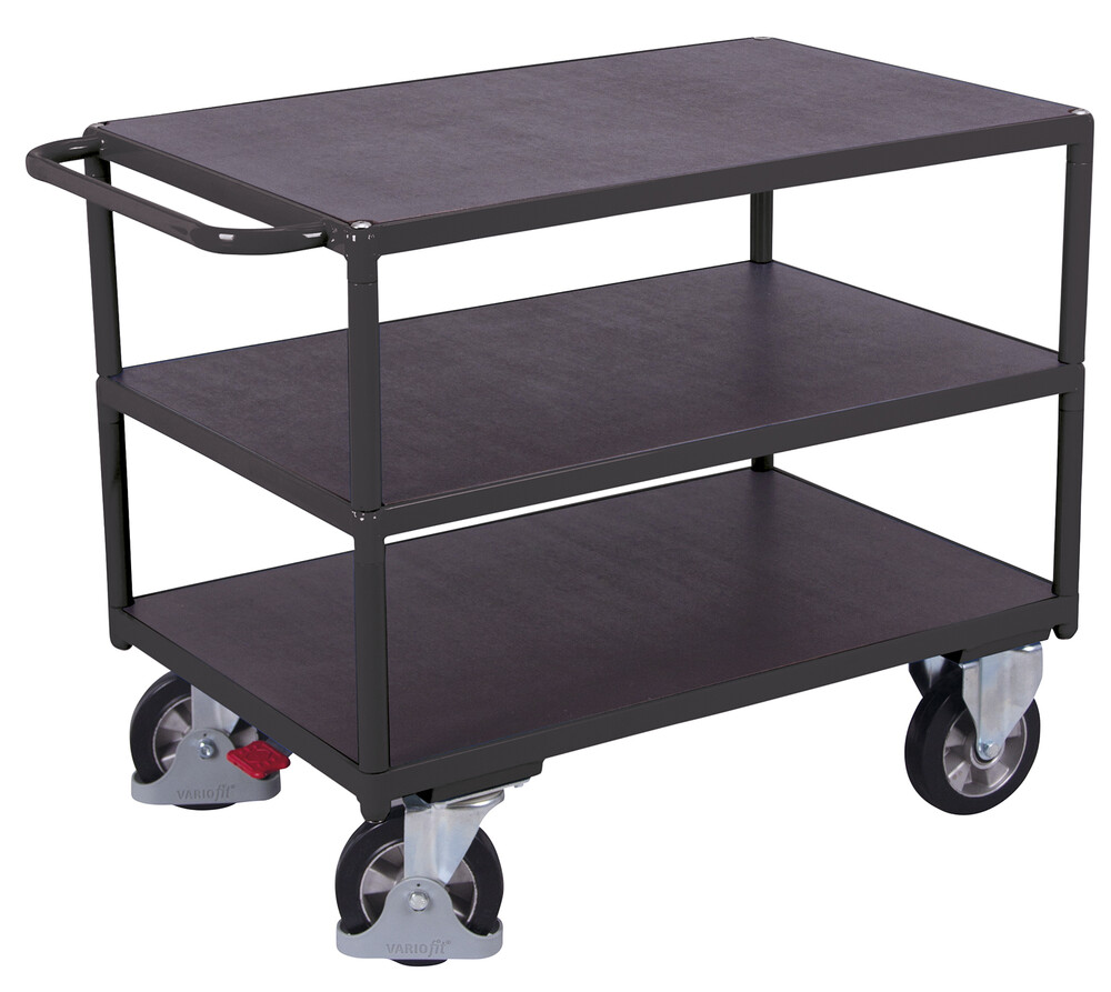 Heavy-duty table trolley with 3 load surfaces Heavy-duty table trolley with 3 load surfaces