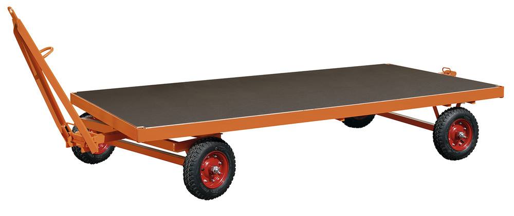 Industrial trailer with 1-axle turnable steering