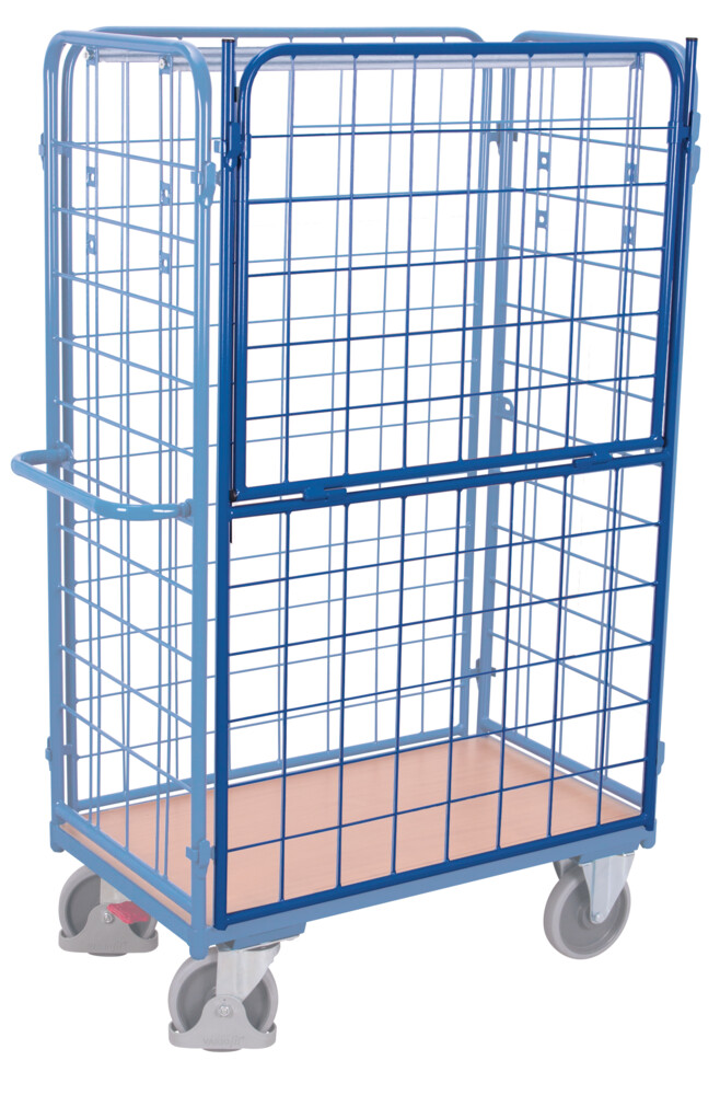 Side walls with folding top half for parcel/shelf trolleys, high