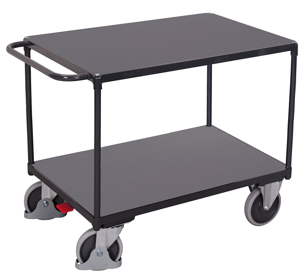 Heavy-duty table trolley with 2 load surfaces Heavy-duty table trolley with 2 load surfaces