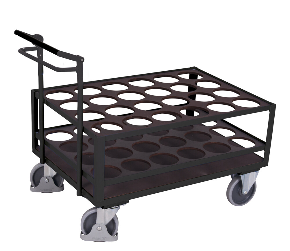 Chariot pour bouteilles avec système de blocage et de déblocage Chariot pour bouteilles avec système de blocage et de déblocage