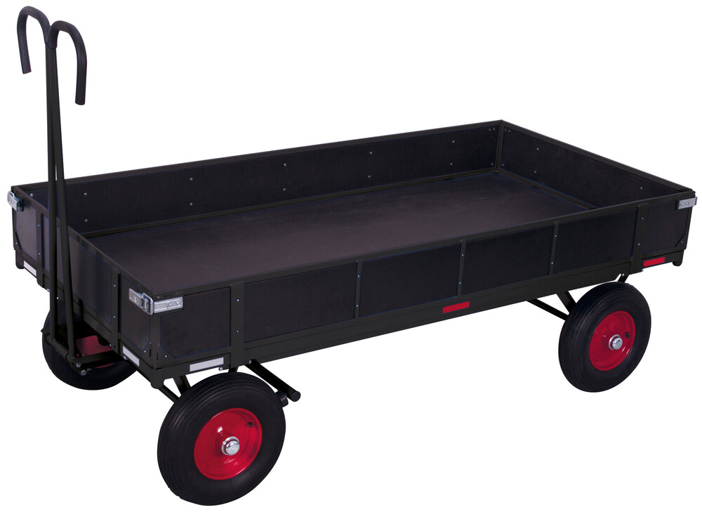 Hand platform trolley with side walls