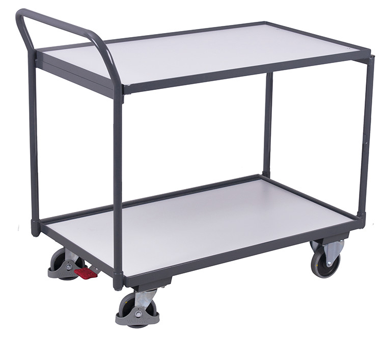 ESD table trolley with 2 load surfaces