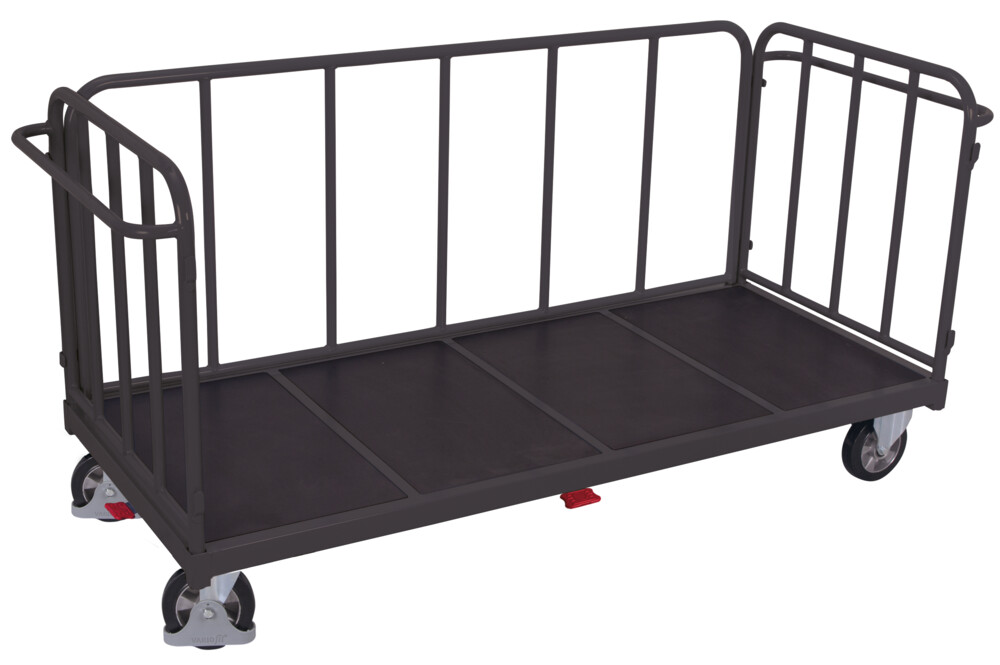 Three-sided trolley with vertical tubes Three-sided trolley with vertical tubes