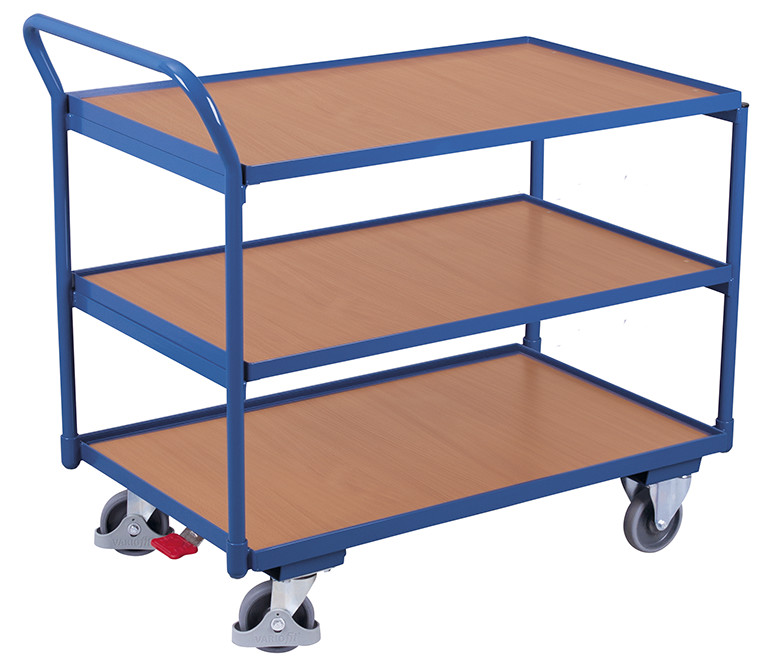 Table trolley with 3 load surfaces