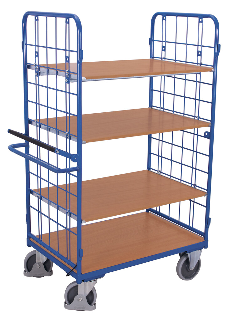 Chariot à étagères haut avec système de blocage et de déblocage Chariot à étagères haut avec système de blocage et de déblocage