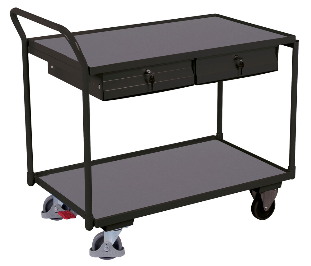 Table trolley with 2 load surfaces and 2 drawers Table trolley with 2 load surfaces and 2 drawers