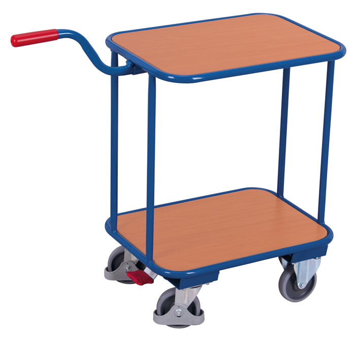 Push-handle dolly with 2 load surfaces Push-handle dolly with 2 load surfaces