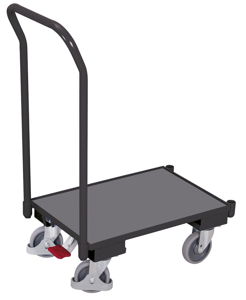 Euro system dolly with board (edge 10 mm) and push bar