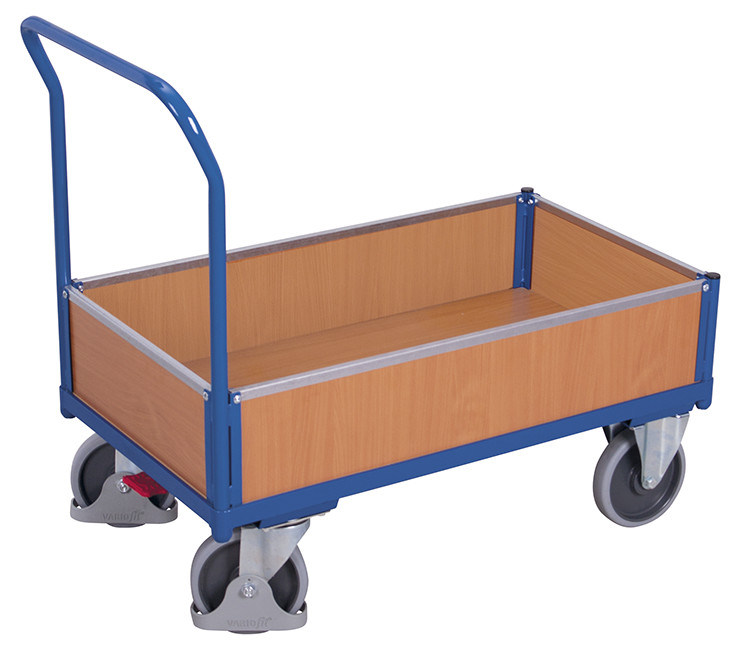 Box trolley with board panels Box trolley with board panels