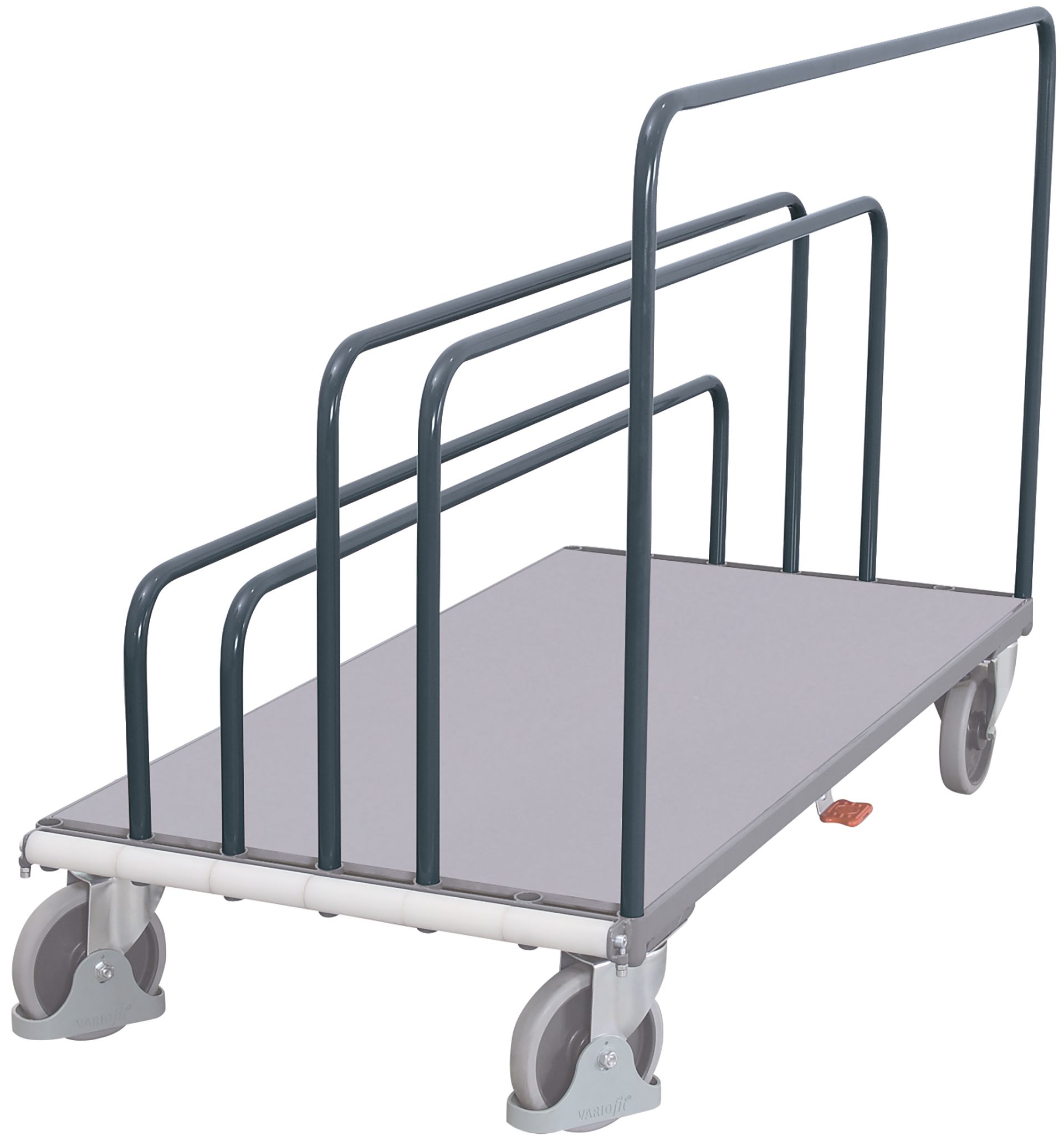 Tubular support for sheet-material trolley/stand Tubular support for sheet-material trolley/stand