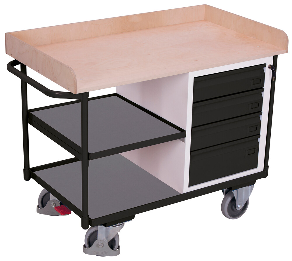 Workshop trolley with 3 load surfaces Workshop trolley with 3 load surfaces