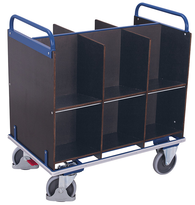 Document trolley with 12 compartments