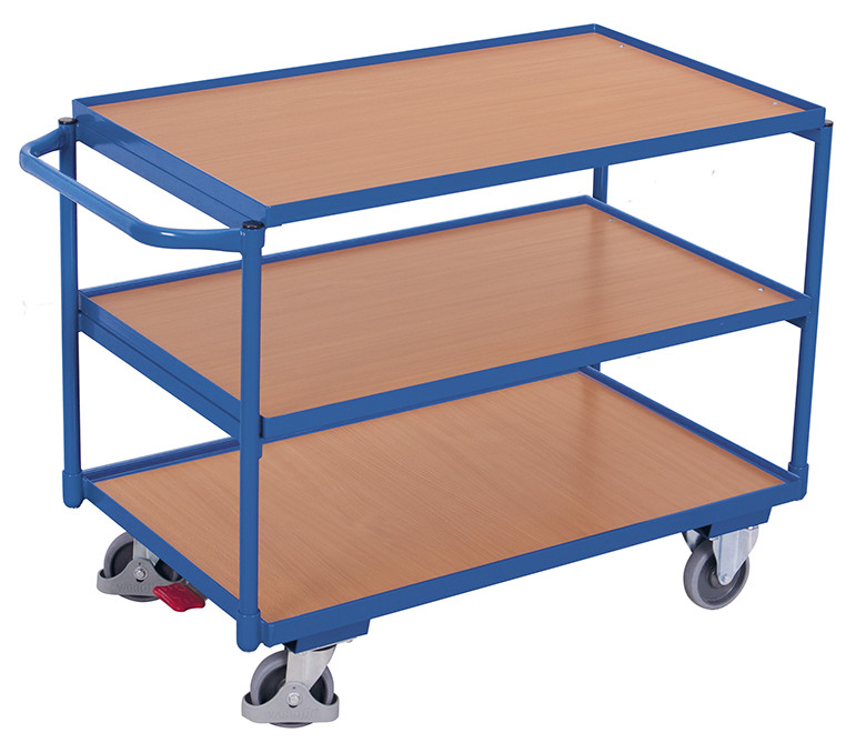 Table trolley with 3 load surfaces Table trolley with 3 load surfaces
