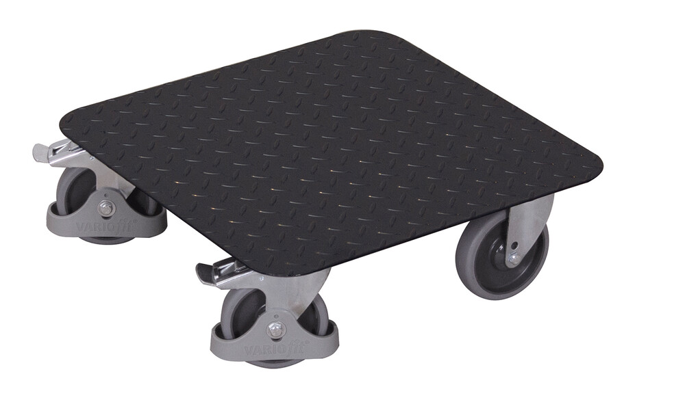 Crate dolly with diamond-tread load surface Crate dolly with diamond-tread load surface