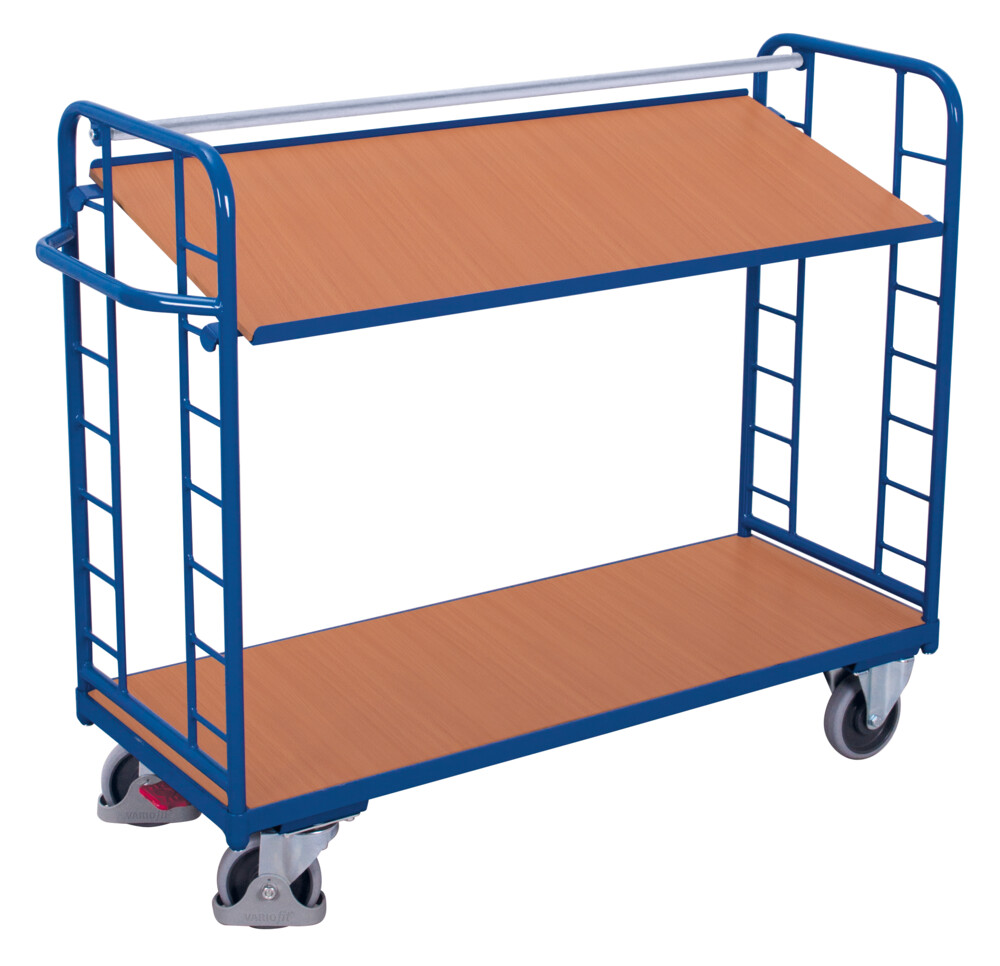 Shelf trolley with 2 wooden shelves Shelf trolley with 2 wooden shelves
