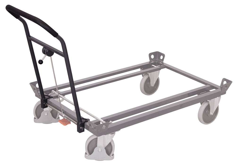 Push bar with lever release for steel-frame dollies Push bar with lever release for steel-frame dollies