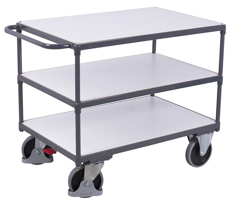 ESD heavy-duty table trolley with 3 load surfaces ESD heavy-duty table trolley with 3 load surfaces