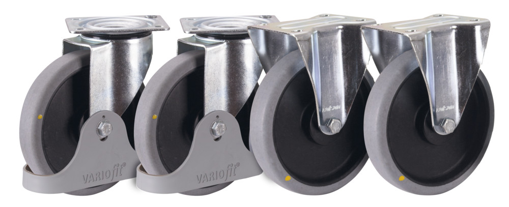 Electrically conductive thermoplastic rubber wheelsset (65° Shore A) Electrically conductive thermoplastic rubber wheelsset (65° Shore A)